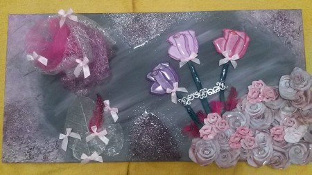tableau décoratif formé de rose